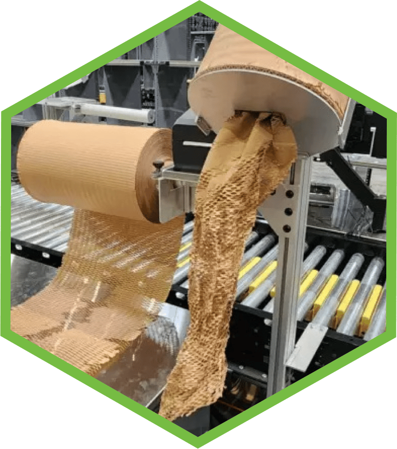 Wrap and Fill next to a conveyor for highspeed operations