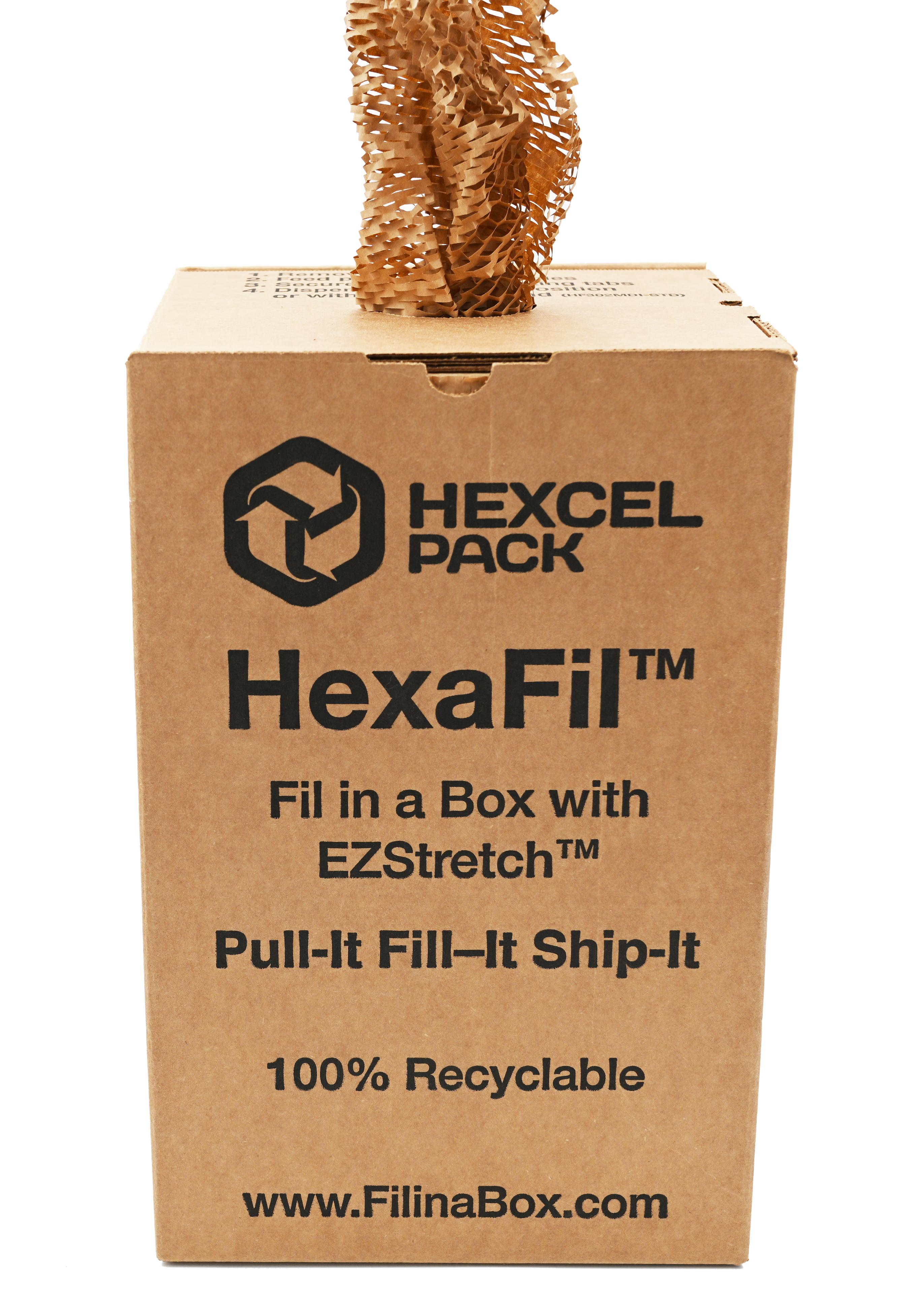 HexaFil Fil-in-a-Box product — Pull-It Fill-It Ship-It